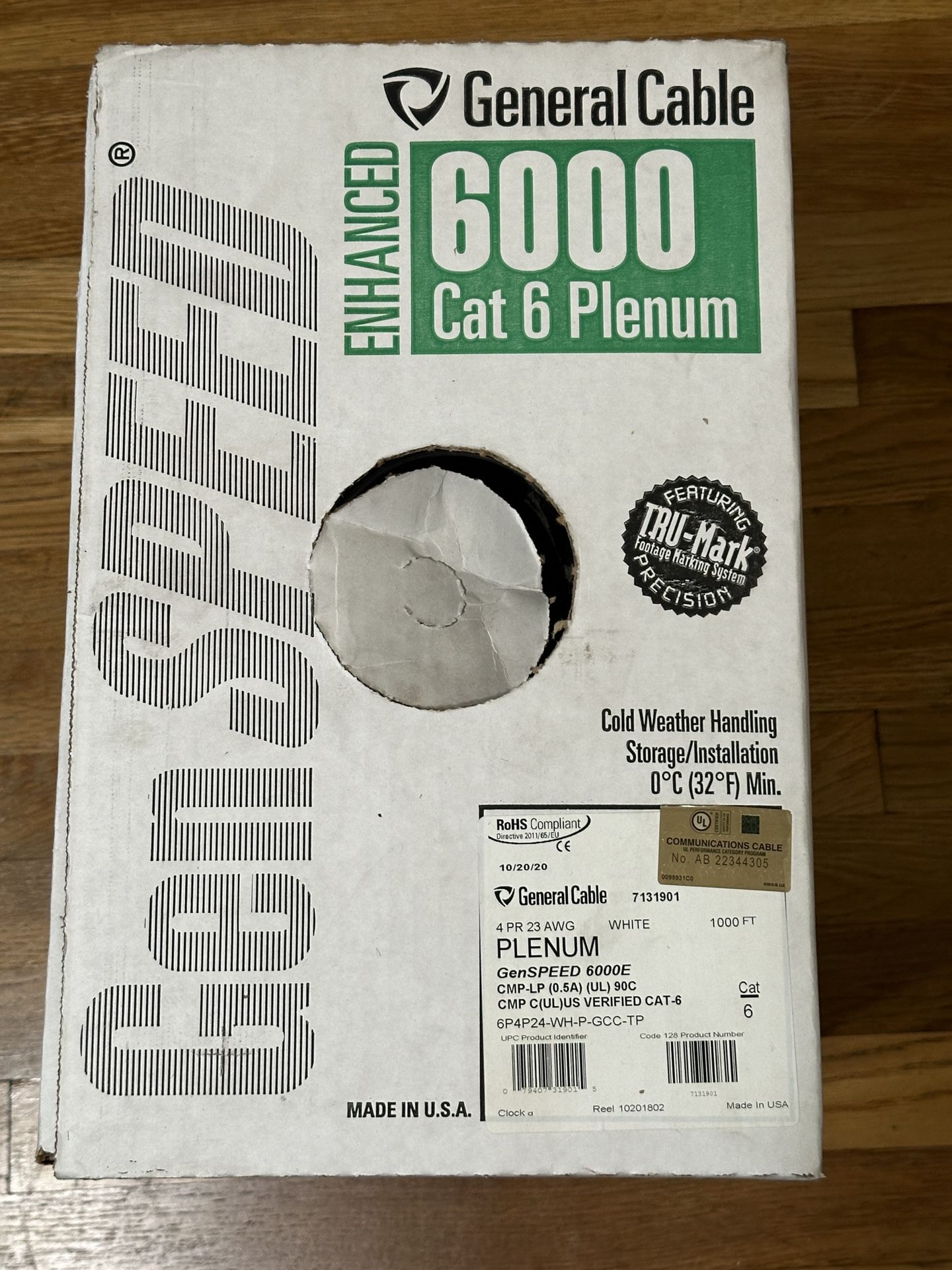 General Cable GenSPEED 6000E 23/4P Cat6 Network Cable