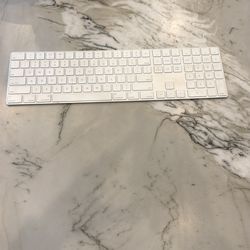 Apple - Magic Keyboard full size with Numeric Keypad (Lightning Port) - Silver/White