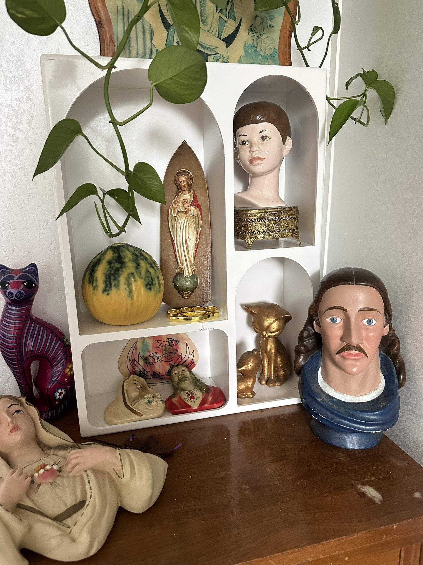 Small Tabletop Shelf Curved Boho Farmhouse Whatever