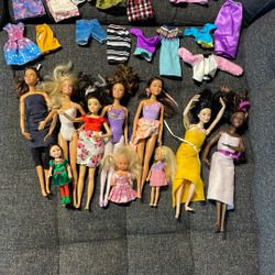 Lot Of Barbie Dolls And Assorted Smaller Dolls. 