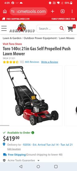 self-propelled toro lawn mower gts 140cc for the garden and landscaping it starts right up and then it stops I don't know what's wrong with it pick up