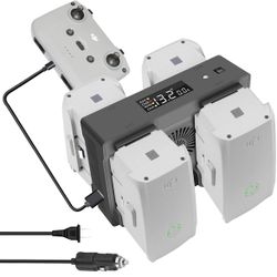 Hanatora Air 2S,Mavic Air 2 Wall & Car Charger Compatible with DJI Air 2S,Mavic Air Battery, 5 in 1 Rapid Multi Parallel Charging Hub Drone Accessorie