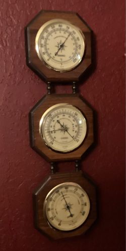 Wood Wall Weather Station 3-Gauge Set