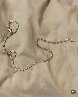 Moissinite tennis chain 18’ inches long 925 silver