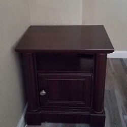 Side End Table With Storage Door