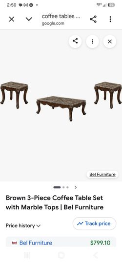 3 peace coffee Brown marble table set