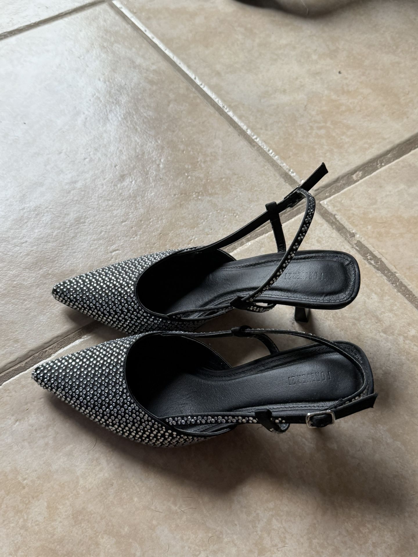 Black Diamond Kitten Heels