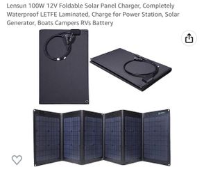 Lensun 100W 12V Foldable Solar Panel Charger, Completely Waterproof LETFE Laminated, Charge for Power Station, Solar Generator, Boats Campers RVs Batt