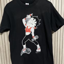 Betty Boop Vintage Shirt Medium Black Rare 