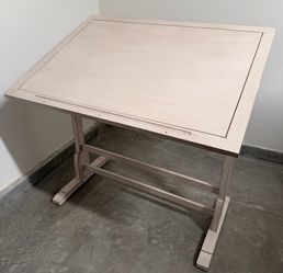 Studio Designs Wood Drawing/Drafting Table Whitewash