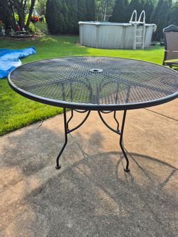 Solid Wrought Iron Patio Table H 29", W 48", Table's Top Is Removable