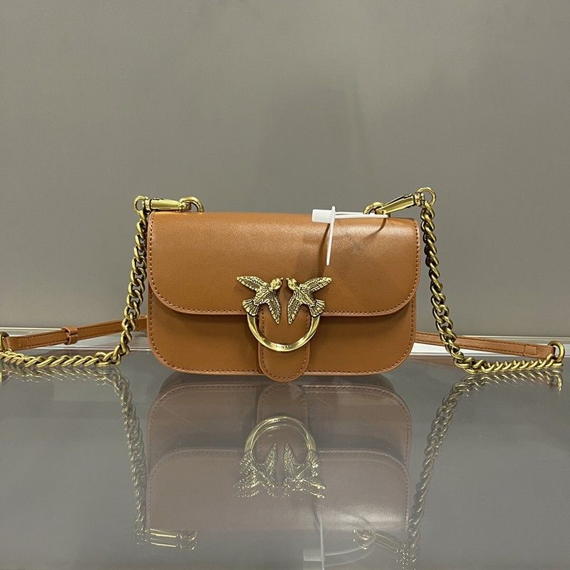 Pinko Chain Shoulder Bag Brown