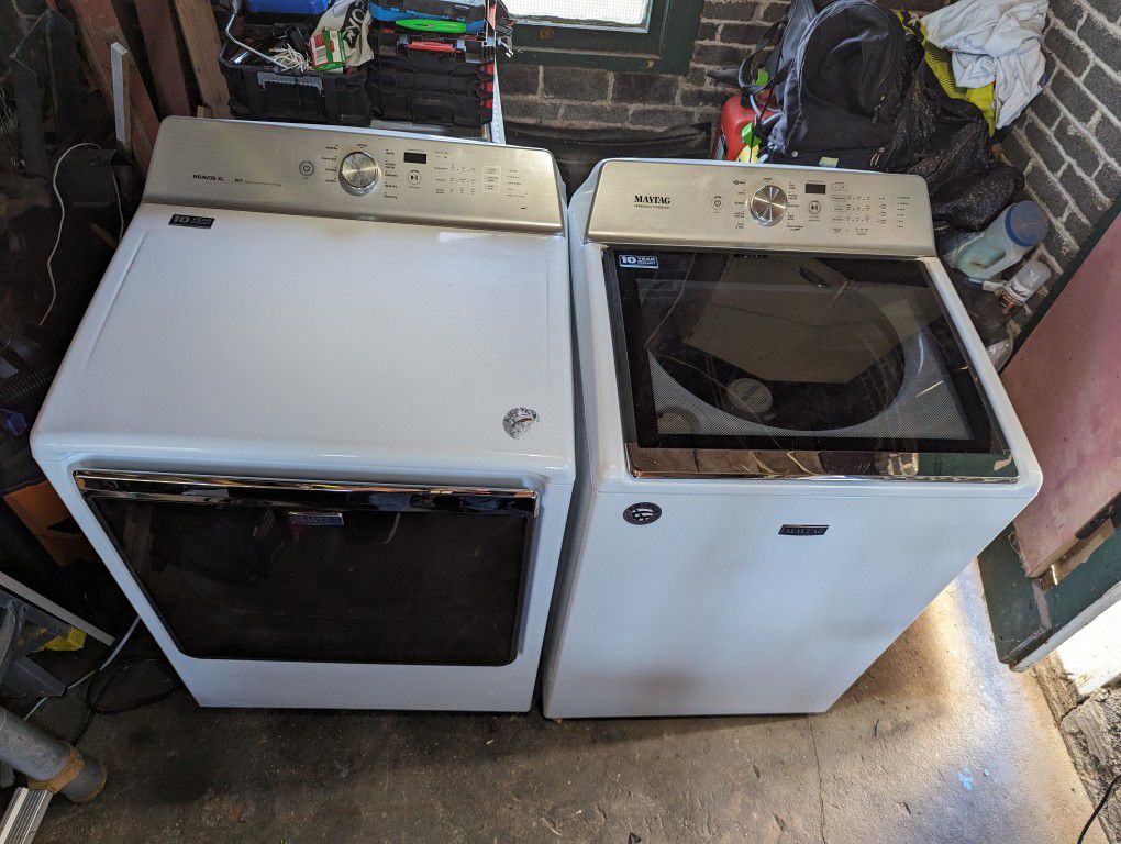 Maytag Washer And Dryer, White, Like New