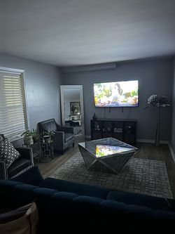 Mirrored Coffee Table with Crystal Base