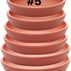 #5）Round Plastic Plant Saucer Drip Tray Set 6