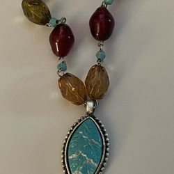 Necklace With Turquoise Pendant