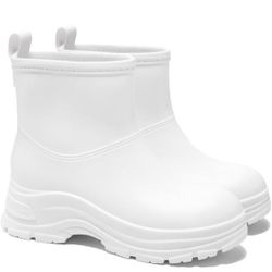 Women's Waterproof Chelsea Ankle Rain Boots, Slip-On Style, Outdoor Weather Protection（wide 6）