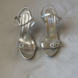 Silver Strappy Heels