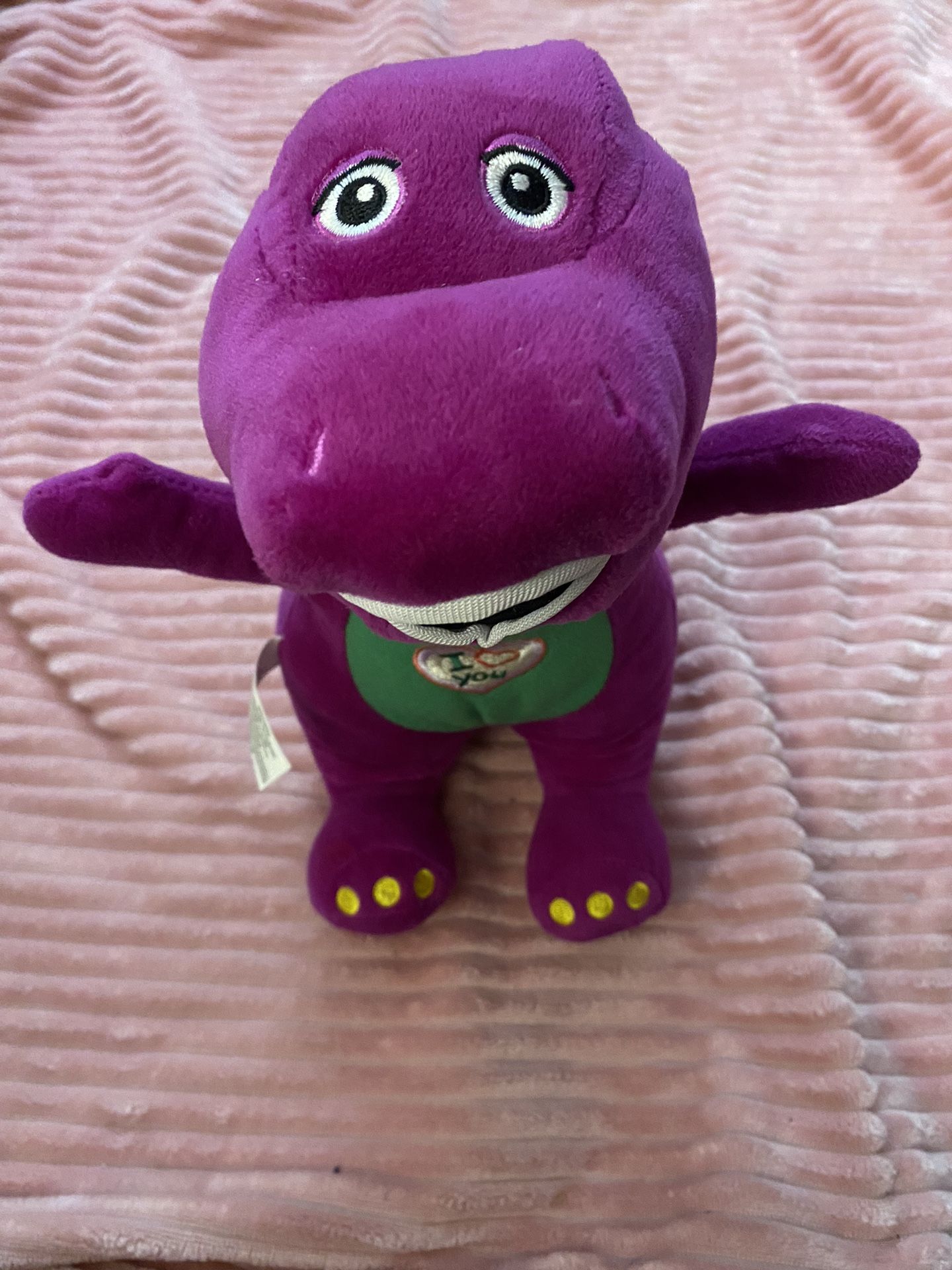 Barney The Purple Dinosaur, Singing “I Love You”, Soft Plush Toy, 9”, 2007