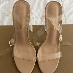 Clear Strap Heels - Women Size 6.5