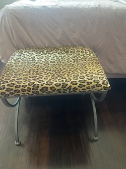 Pick Up Asap. Cheetah footstool, vanity chair, end of bed chair