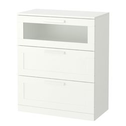IKEA BRIMNES 3-Drawer Chest White & Impression Mirror