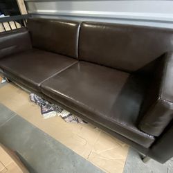 Chocolate Brown Leather Couch