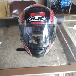 HJC CS-R1 Red With Blue Flames Paradox Helmet