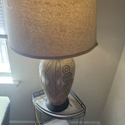 Vintage Circa 1980’s Modern Brutalist Tribal Ziggurat Glyph Zigzag Lamp