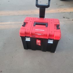 CRAFTSMAN VERSASTACK 20-IN RED PLASTIC WHEELS LOCKABLE TOOL BOX 
