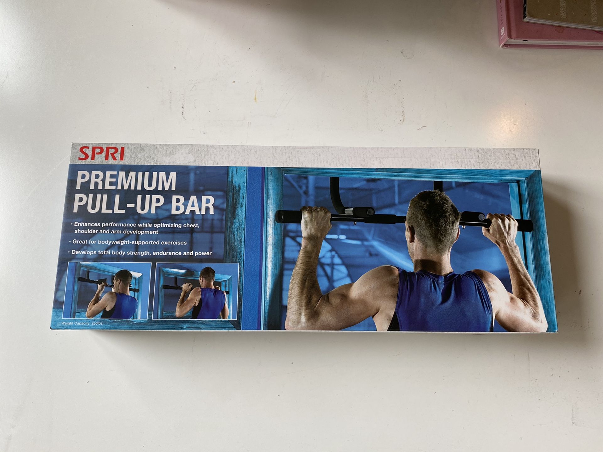SPRI Premium Padded Iron Gym Door Mount Pull Up Bar NEW Sealed Box FAST SHIP!