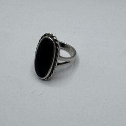 925 Silver Onyx Ring Size 8