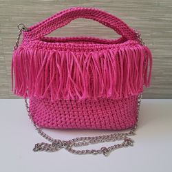 Pink Fringe Purse/Bag - New