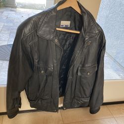 Large Leather Bomber Jacket