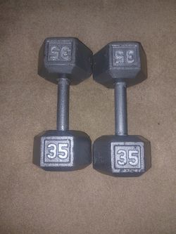 2 35 Lb Dumbbells Like New. Sold As A Set