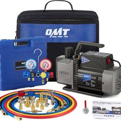AC Vacuum Pump & Manifold Gauges & Hoses R1234yf R32 R134a R410A