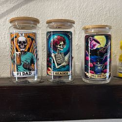 Glass Funny Tarot card  Cups 