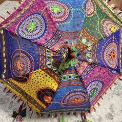 Custom Indian Umbrella for Traditional Wedding Diwali Party Decorations