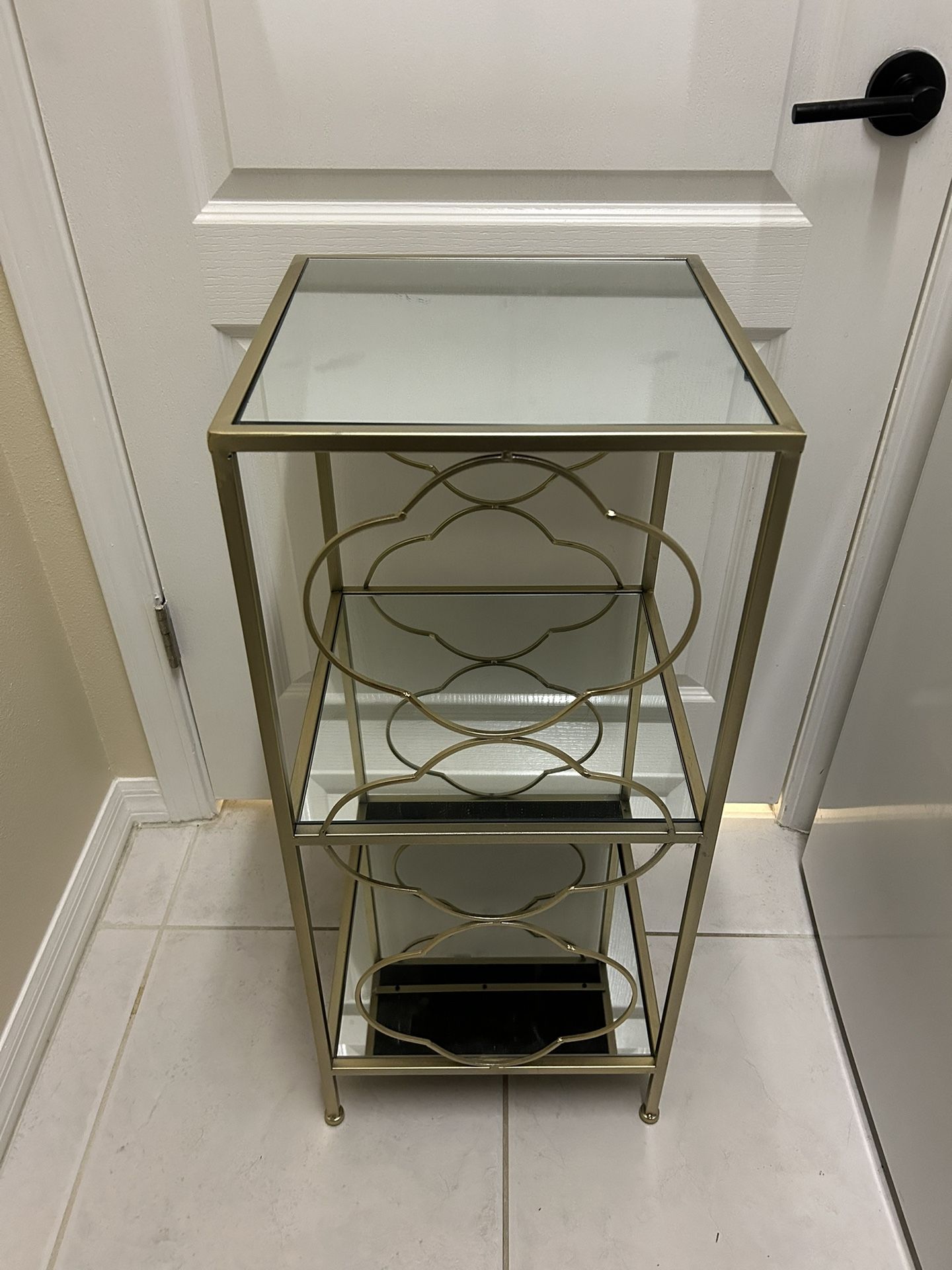 Gold Mirrored Side Table/storage