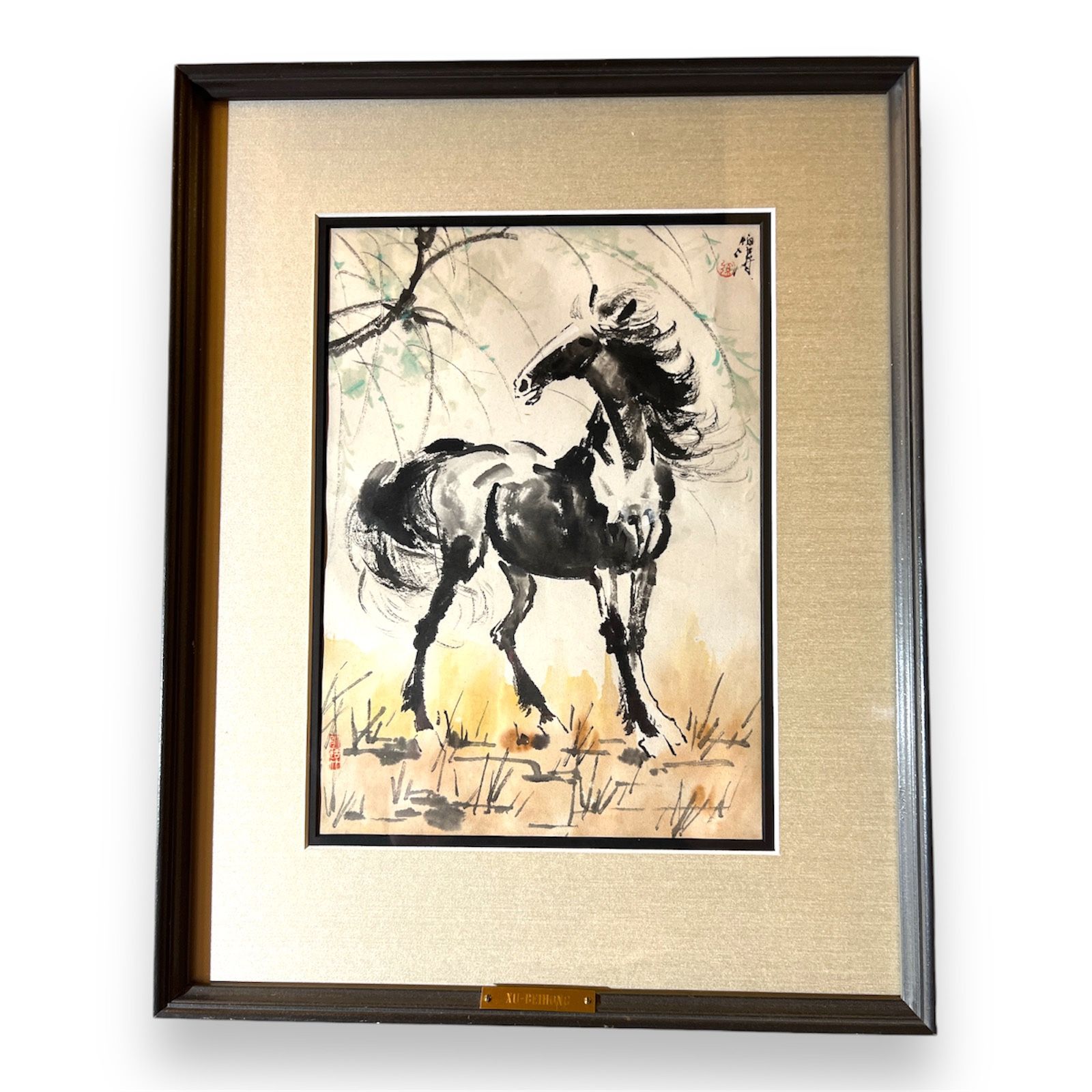 Original Antique Painting of Standing Horse by  Xu Beihong