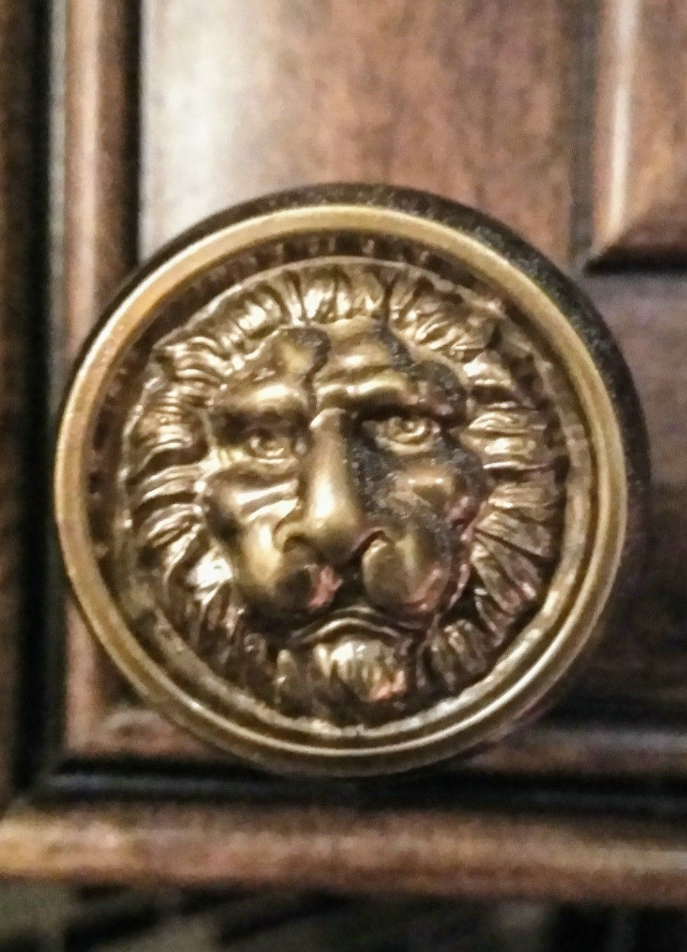 Solid Brass Vintage Dresser Knobs Belwith Lion Face, Home Decor, Accent.