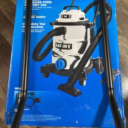 HART 8 Gallon 6 Peak HP Stainless Steel Wet/Dry Vacuum