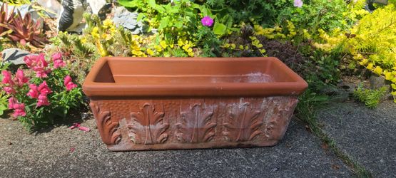 Nice Heavy Terra Cotta Long Planter, Made in Italy