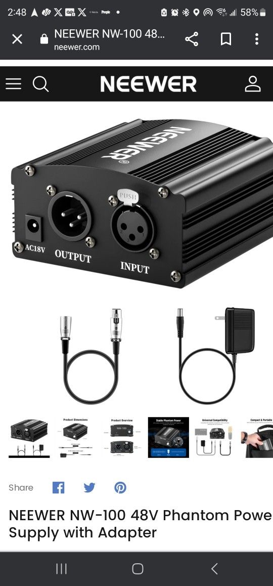 Newer Nw-100 Mic Power Supply For Podcasting And OR Recording