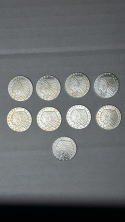 Lot of (9) Liberty Indian Head 1/10 oz Silver .999 Fine