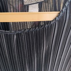 Notations Black Crinkle Lined Blouse MED