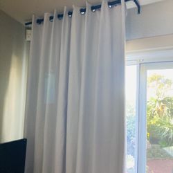 Pair 104x93” White Curtains / Drapes Thermal Insulated / Two Panels