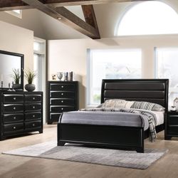 MODERN NEW BLACK QUEEN BEDROOM SET ON SALE ONLY $1099. KING BED $1199. IN STOCK SAME DAY DELIVERY 🚚 FINANCING AVAILABLE 