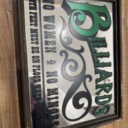 Antique Billiards Sign 
