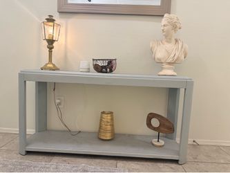Light gray entryway/ sofa table